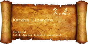 Kardos Lizandra névjegykártya